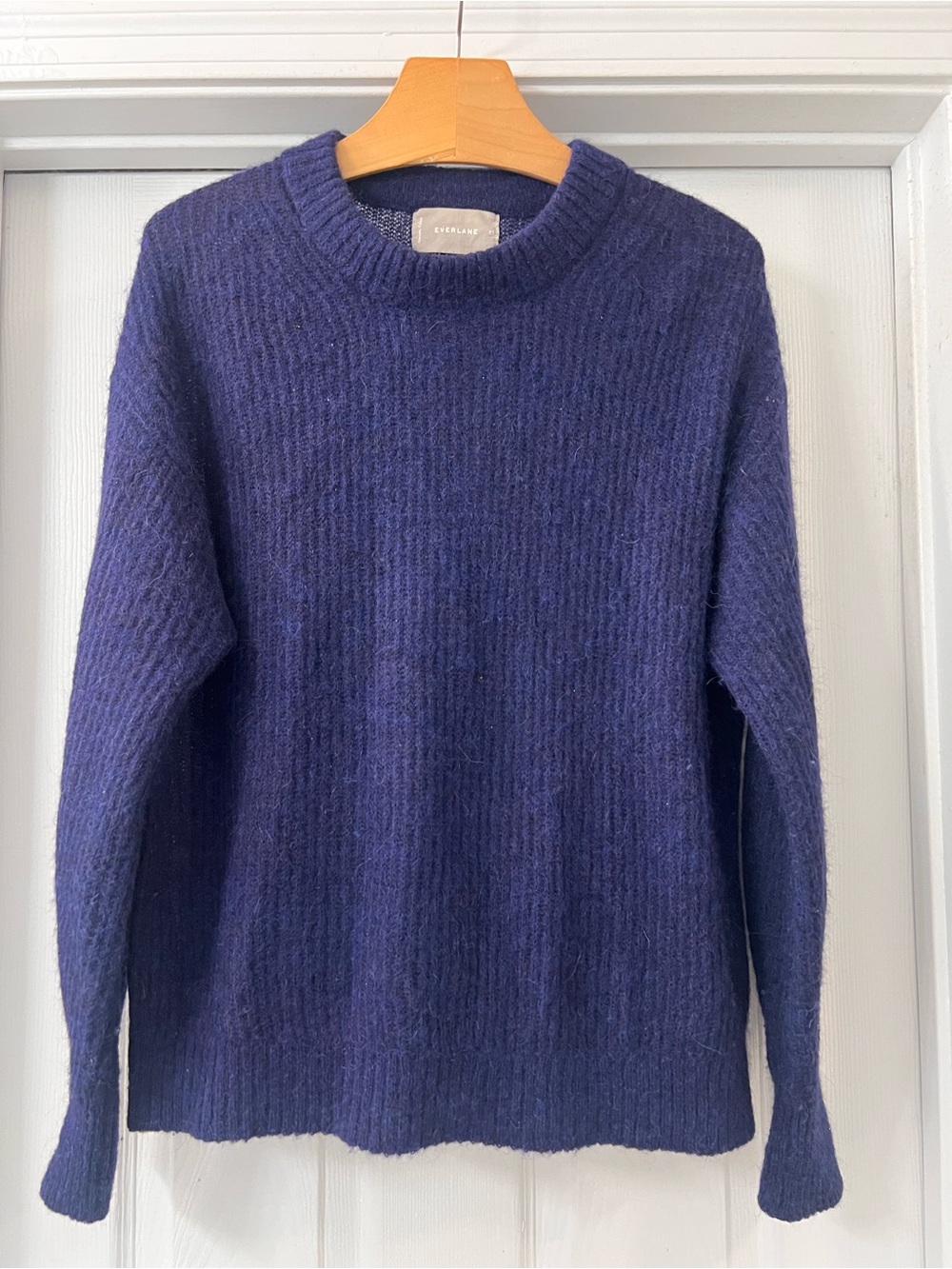 Everlane Alpha Blend Oversized Crewneck Sweater - Navy Blue Sz XS